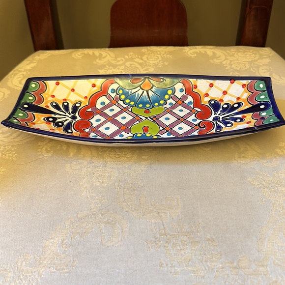 Beautiful Tonala, Mexico platter, dish, handmade and hand painted - Picture 4 of 10